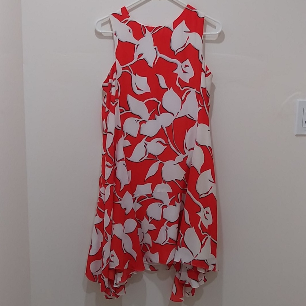 JULIA JORDAN Orange Trapeze Mid- Length Dress